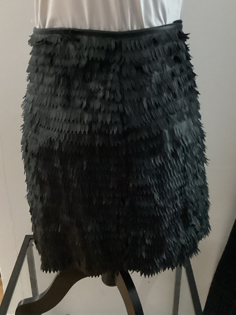 Max Studio Black Feather-Effect Pencil Skirt